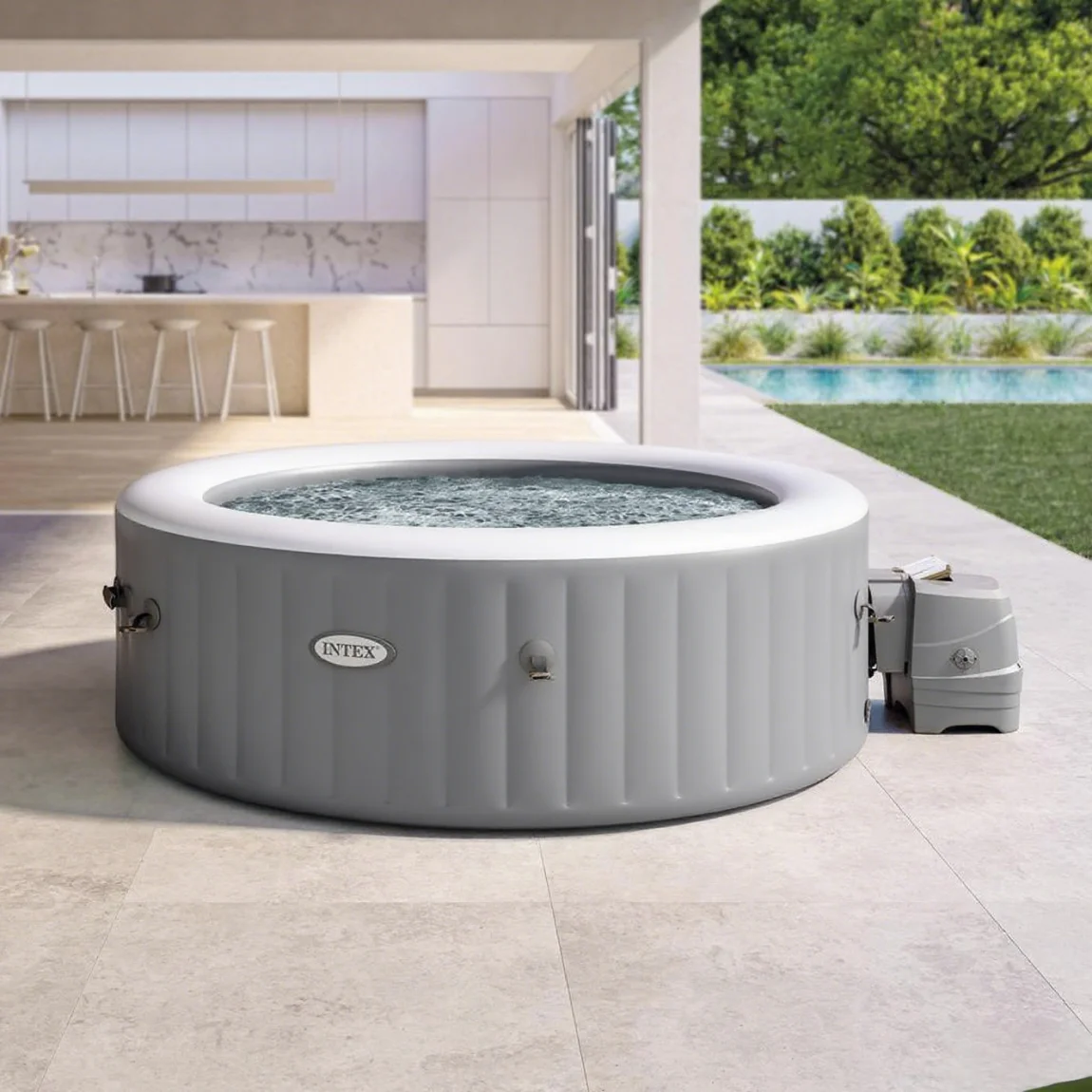 INTEX 28428EX Inflatable Spa. Beige. 4-8 People