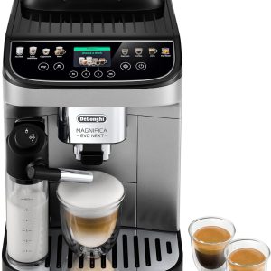 De'Longhi Magnifica Evo Next Fully Automatic Espresso Machine - Programmable Coffee Maker with Grinder and Milk Frother - Hot & Cold Brewer for Espresso. Latte. Cappuccino. Americano. Tea and More