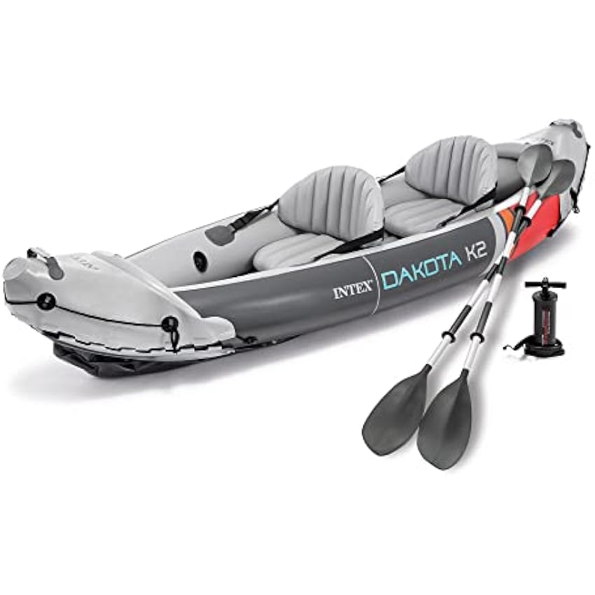 INTEX 2-Person Inflatable Kayak Set. Dakota K2 with 86in Oars and Pump