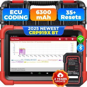 LAUNCH X431 CRP919XBT Elite 2025 OBD2 Scanner – Wireless Bidirectional ECU Coding Tool with CANFD & DOIP. Full System OE-Level Diagnostics. IMMO. FCA AutoAuth. 35+ Reset Services. 2-Year Free Updates