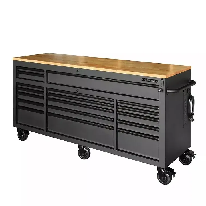 Tool Storage 72 in. W Standard Duty Gloss Black Mobile Workbench Tool Chest