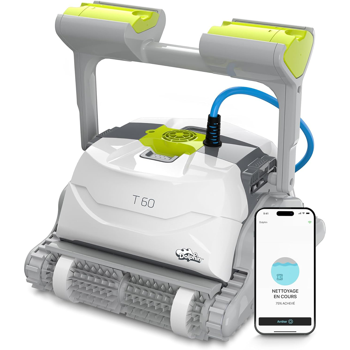 DOLPHIN T60 Electric Pool Cleaner Robot - Wall Cleaning. In-Ground Pool Up to 15 m