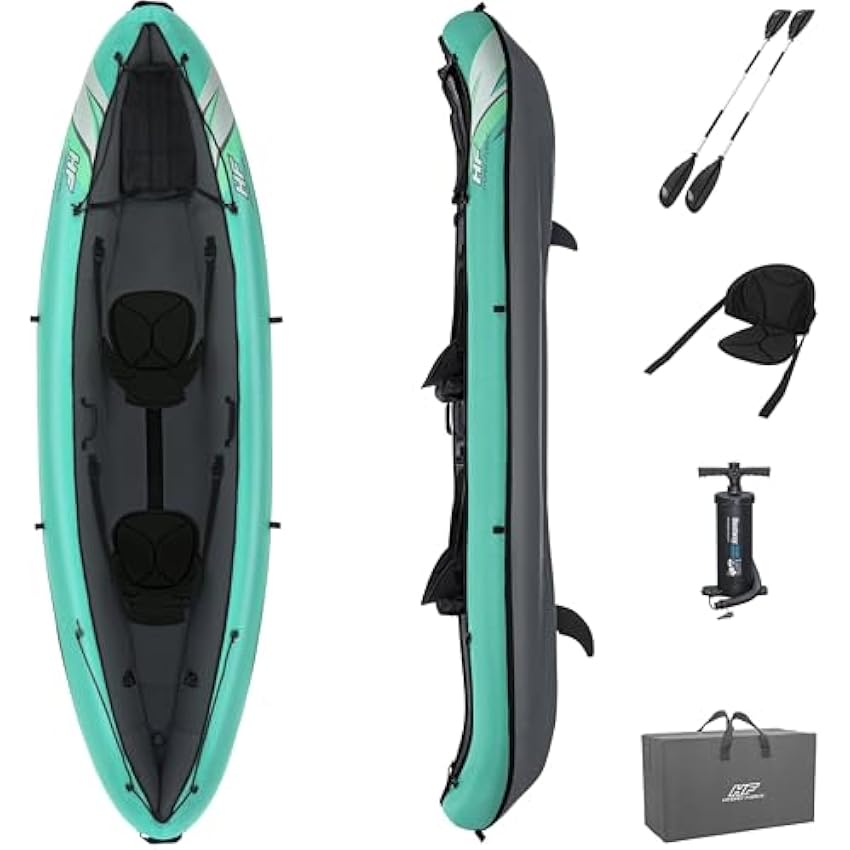 Bestway Hydro Force Inflatable Kayak Set | Includes Seat. Paddle. Hand Pump. Storage Carry Bag | Great for Adults. Kids and Families