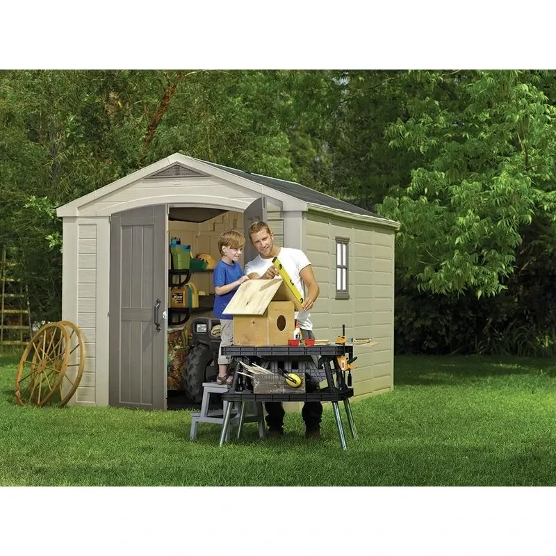 Factor 8 ft wide x 11 ft deep resin storage shed