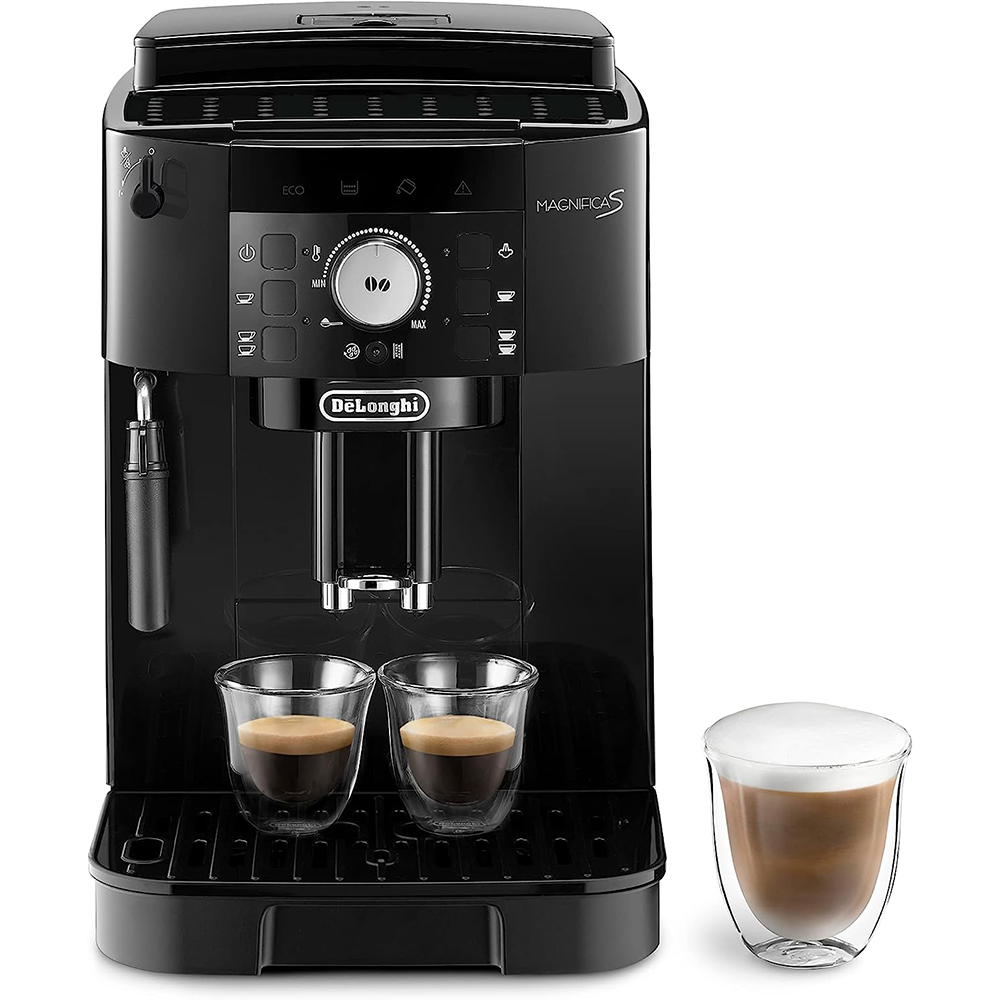 De'Longhi Magnifica S ECAM11.112.B Fully Automatic Coffee Machine with Milk Frothing Nozzle for Cappuccino with Espresso Direct Selection Buttons and Rotary Control 2 Cup Function Black