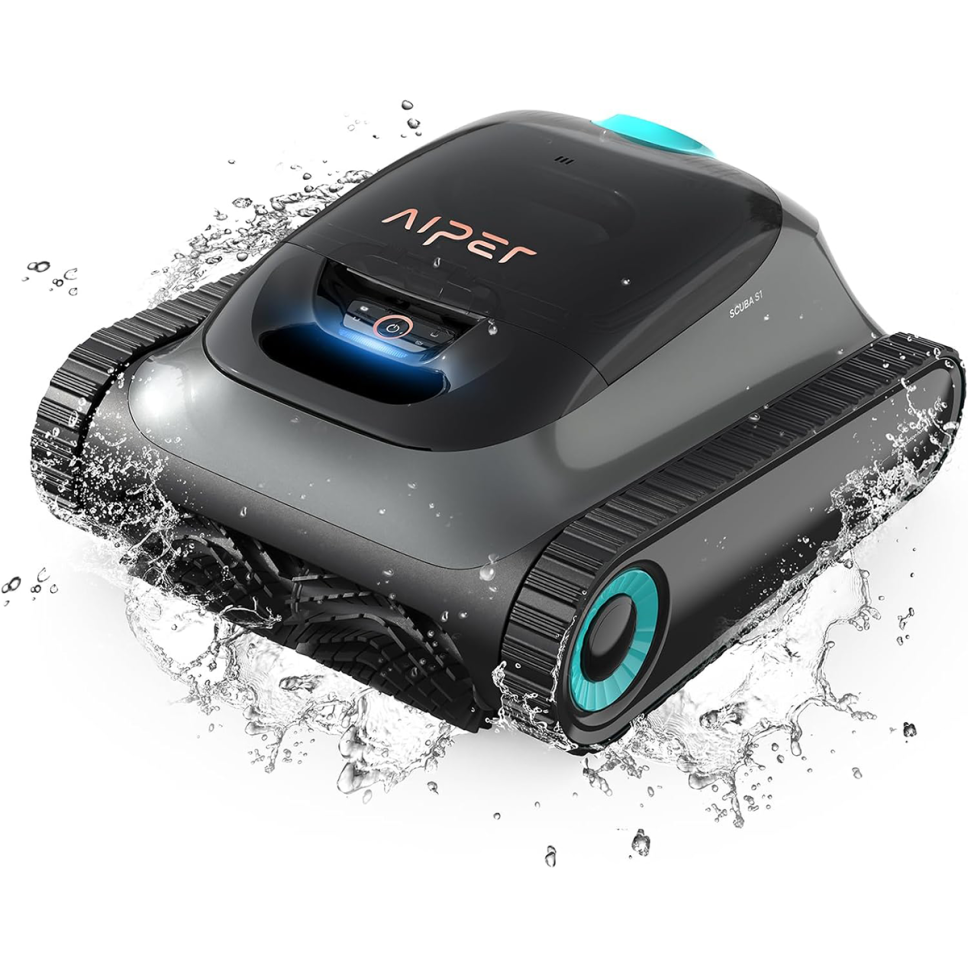 AIPER Scuba S1 Robot Pool Floor and Walls. Water Line. Cordless Pool Vacuum. 4 Modes. 150Min Battery Life. Climbing Walls. Intelligent Navigation 2.0. Ideal for In-Ground Pools 150㎡