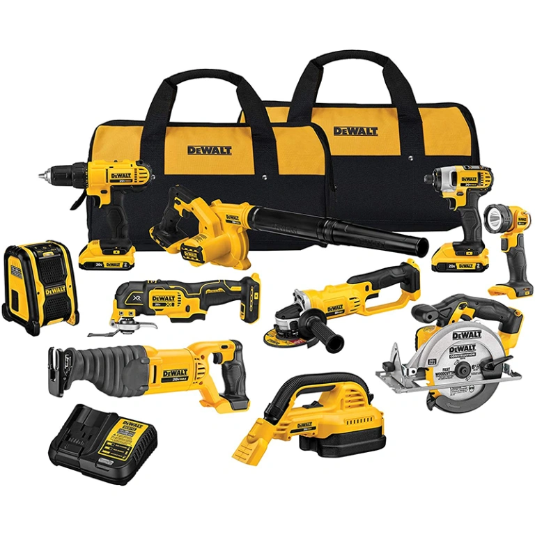 DEWALT 18V/20V MAX Cordless Brushless Power Tool Combo Kit – Professional 10–28 Piece Set with Lithium-Ion Batteries (DCK1020D2 / 28-Piece Pro Kit)