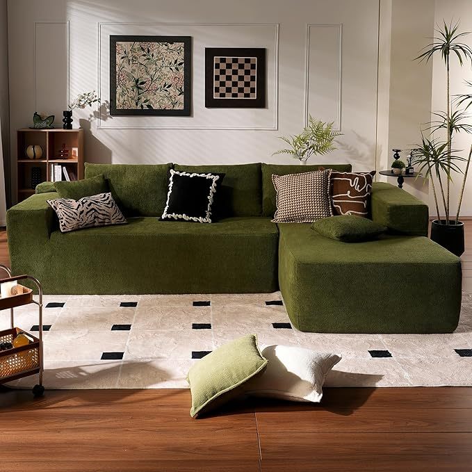 Ovios 106 Cloud Sectional Couch with L-Shape Chaise.Modern Modular Sofa with Deep Seat. Upholstered Couches for Living Room Bedroom.No Assembly Required